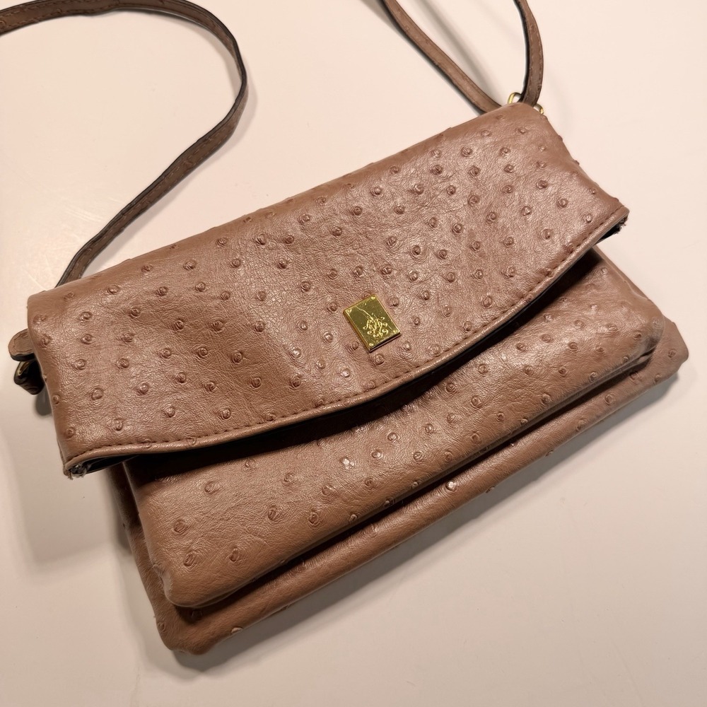 Jessica Simpson Crossbody Purse Faux Croc Print Brown